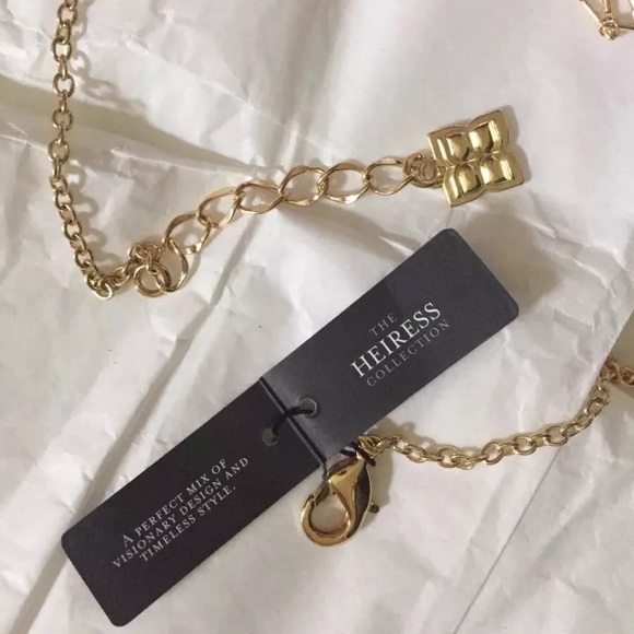 NEW! BCBG Maxazria Draped Fringe Gold Necklace - Picture 5 of 8